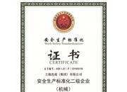 连成集团公司荣获“上海市安全生产标准化二级企业（机械）”证书